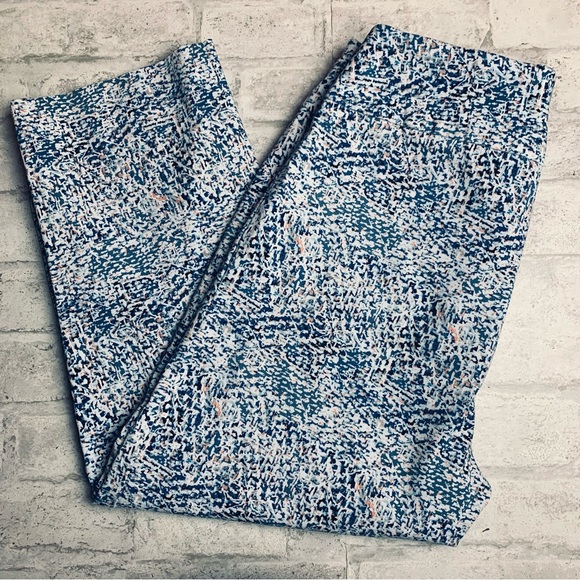 Zac & Rachel Nylon Capris Pull On  Multi Colored  Blue White Tummy Control - Picture 1 of 9